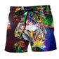 Beach Short / Adults / S America Love Eagle Merry Christmas - Beach Short Reefox - Owls Matrix LTD