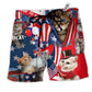 Beach Short / Adults / S America Proud To Be An Cat - Beach Short Reefox - Owls Matrix LTD
