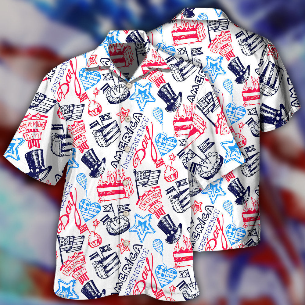 America Independence Day Art Style - Hawaiian Shirt - Reefox