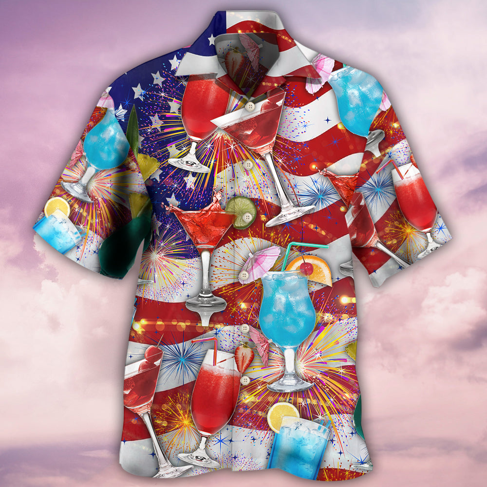 Cocktail Independence Day American Celebration - Hawaiian Shirt - Reefox