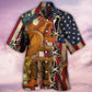 Cowboy Independence Day American Patriotism - Hawaiian Shirt - Reefox