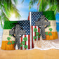 American Flag Celtic Cross Irish Saint Patrick's Day All Over - Beach Short Reefox - Owls Matrix LTD
