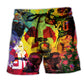 Beach Short / Adults / S American Football Christmas Celebration Santa - Beach Short Reefox - Owls Matrix LTD