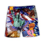 Beach Short / Adults / S America Independence Day - Beach Short Reefox - Owls Matrix LTD
