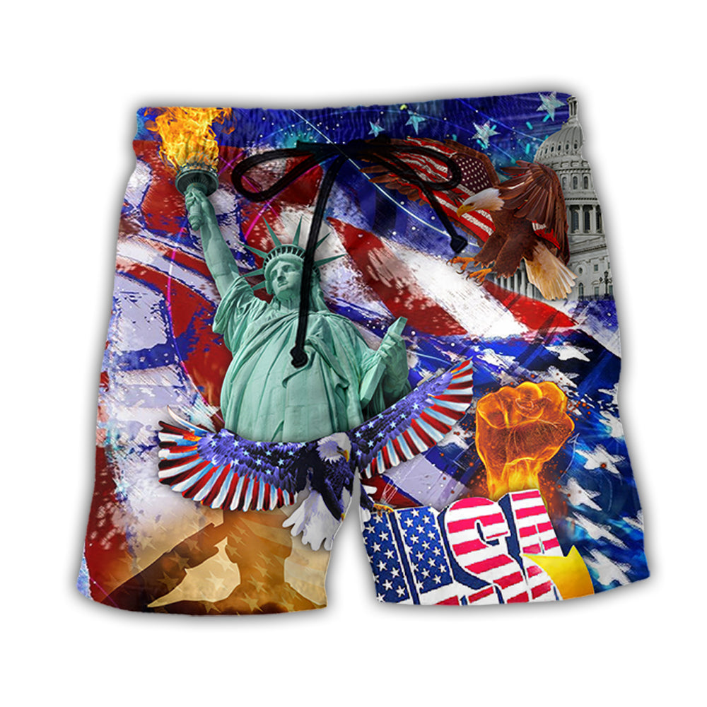 Beach Short / Adults / S America Independence Day - Beach Short Reefox - Owls Matrix LTD