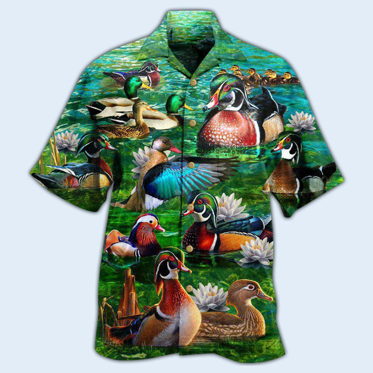Duck All You Need Is Love And A Duck In Green - Hawaiian Shirt - Reefox