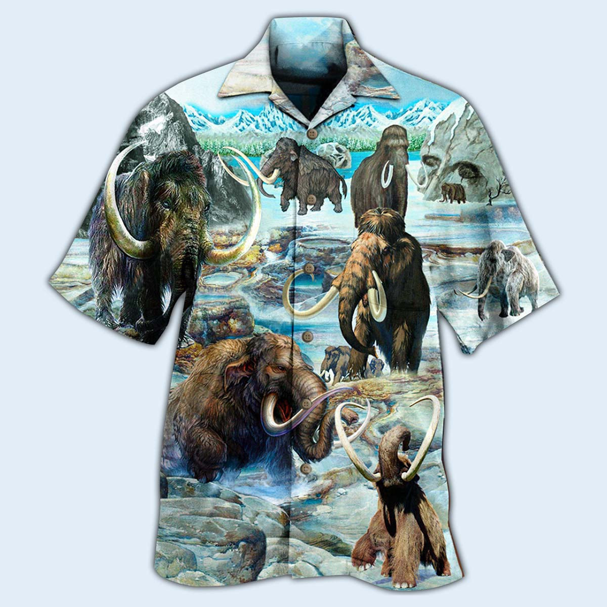 Hawaiian Shirt / Adults / S Mammoth Animals Back To Time Mammoth Alive - Hawaiian Shirt - Reefox