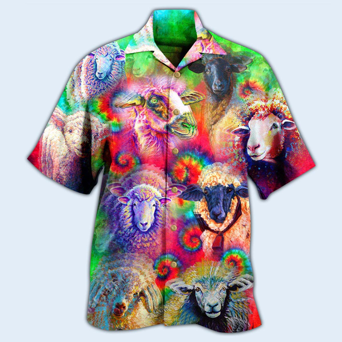 Sheep Animals Colorful Sheeps - Hawaiian Shirt - Reefox