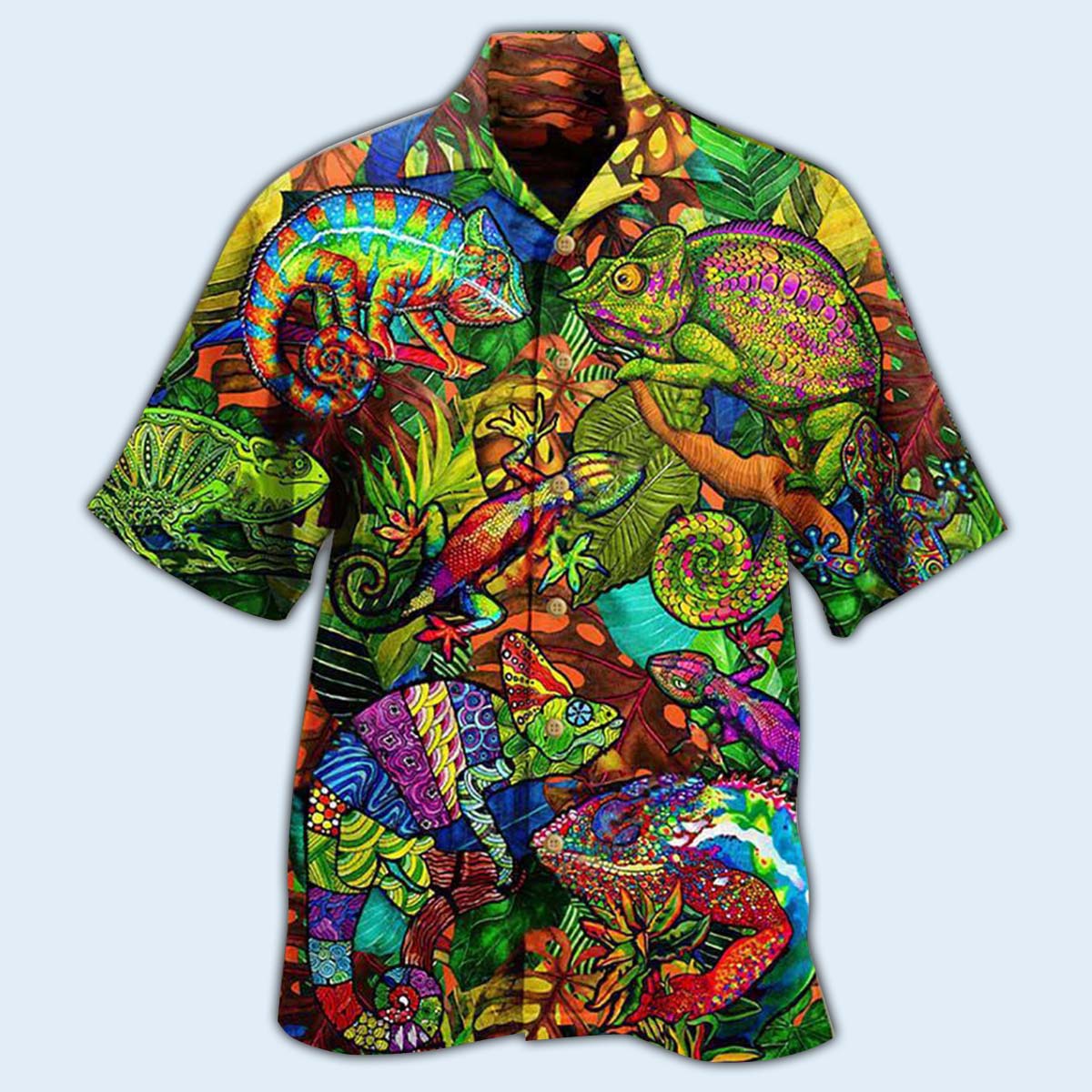 Chameleon Animals Fullcolor Abstract Style So Cool - Hawaiian Shirt - Reefox