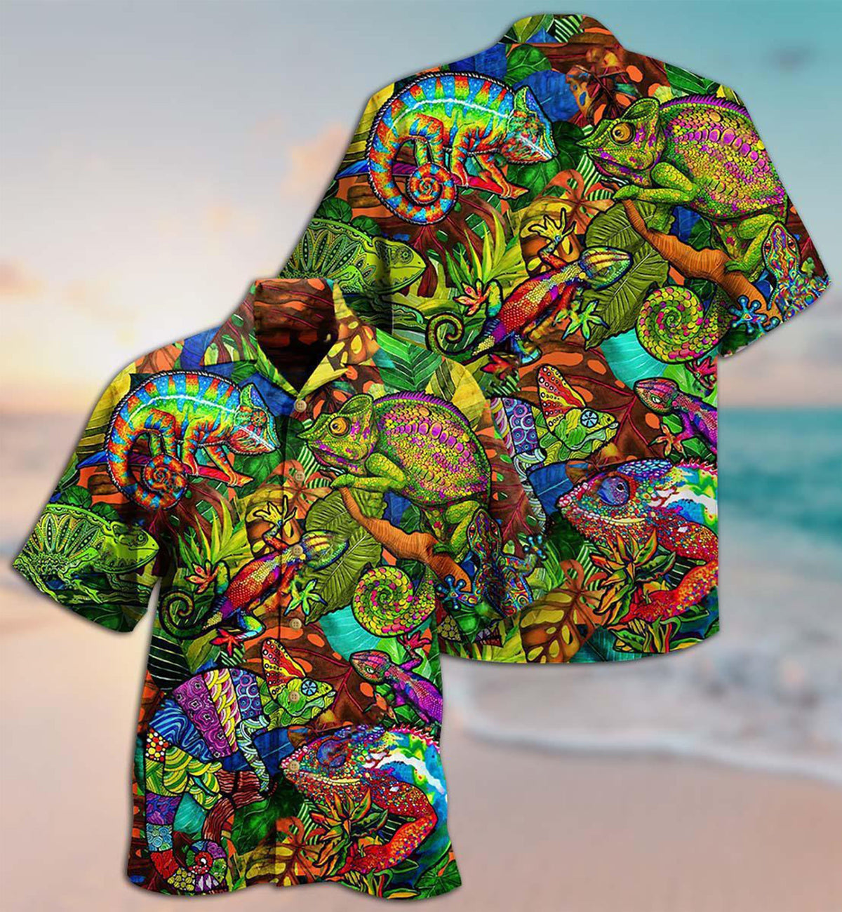Chameleon Animals Fullcolor Abstract Style So Cool - Hawaiian Shirt - Reefox