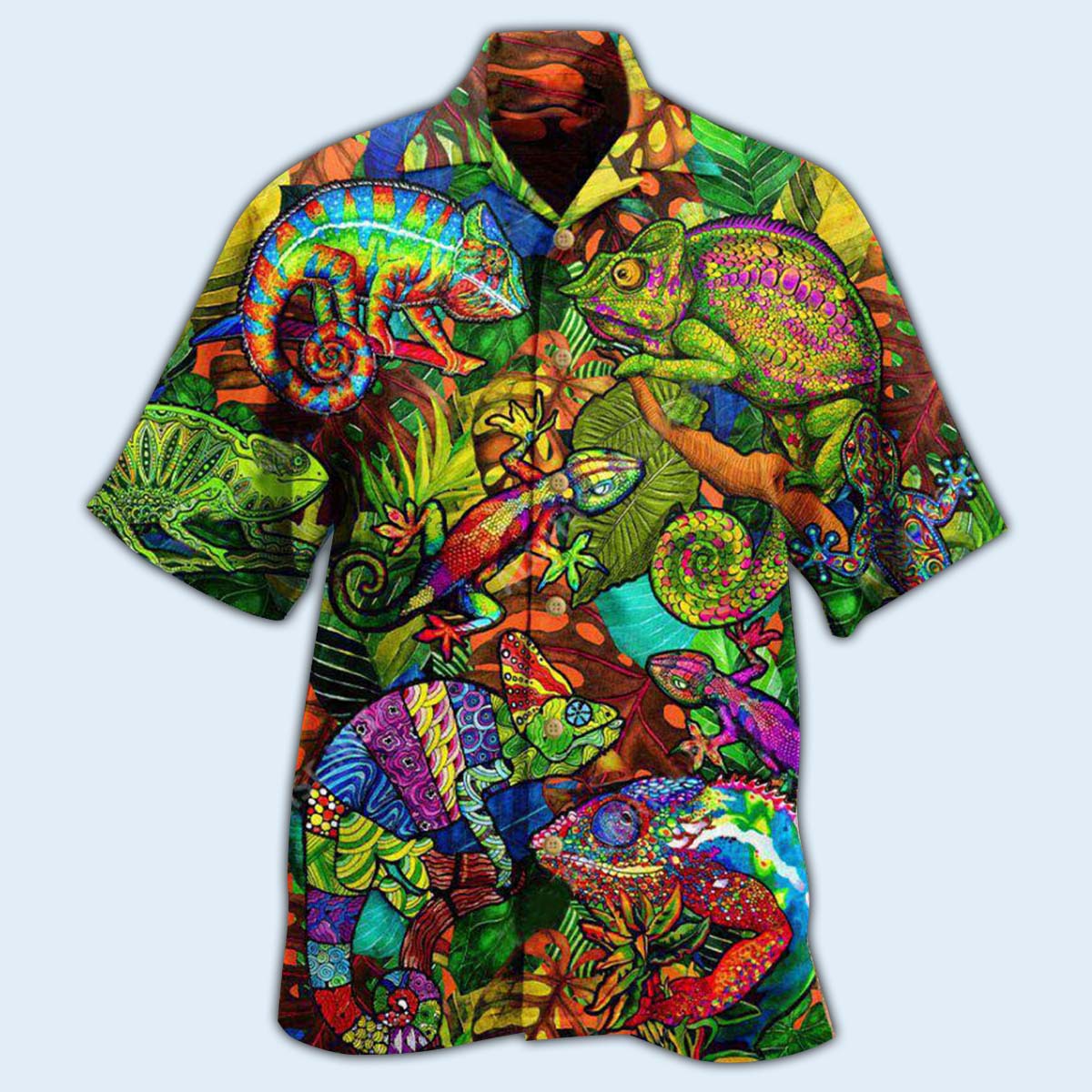 Chameleon Animals Life Is Better With A Chameleon Pattern - Hawaiian Shirt - Reefox