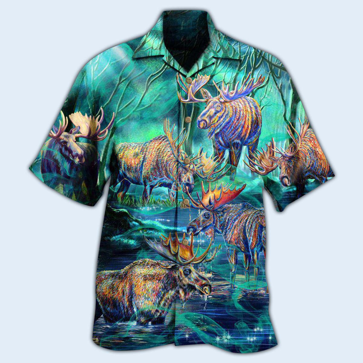 Moose Animals Life Is Better With A Moose Next To Stream - Hawaiian Shirt - Reefox