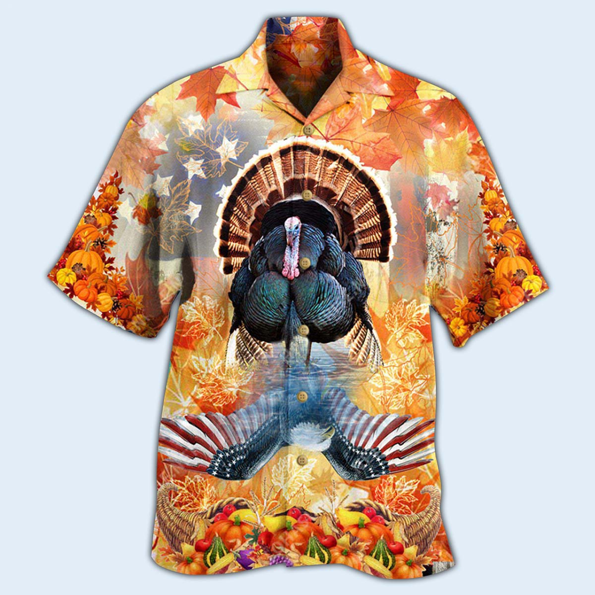 Turkey Love Autumn Love America - Hawaiian Shirt - Reefox