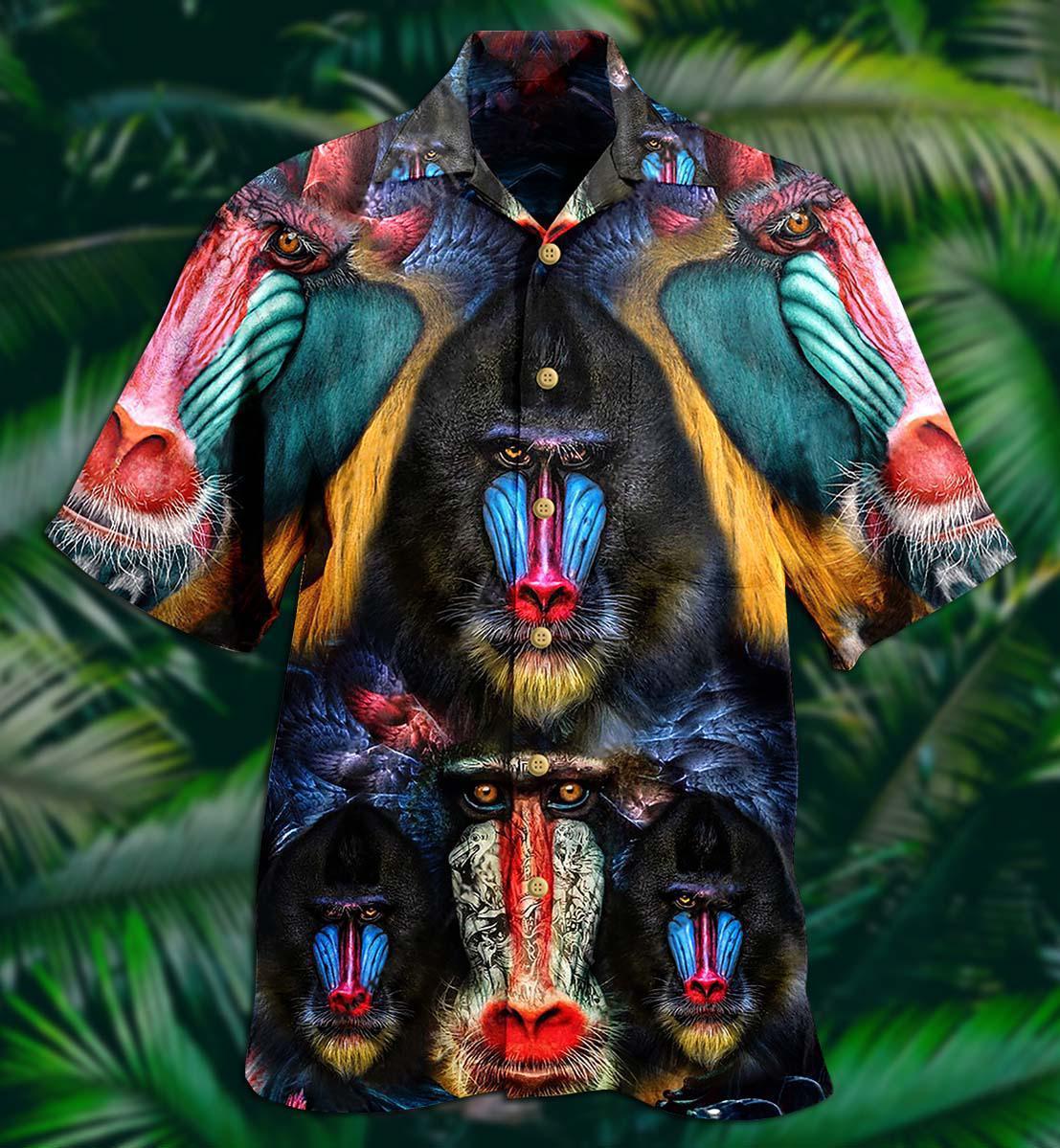 Monkey Mandrill Animals Love Forest And Live It Forever - Hawaiian Shirt - Reefox
