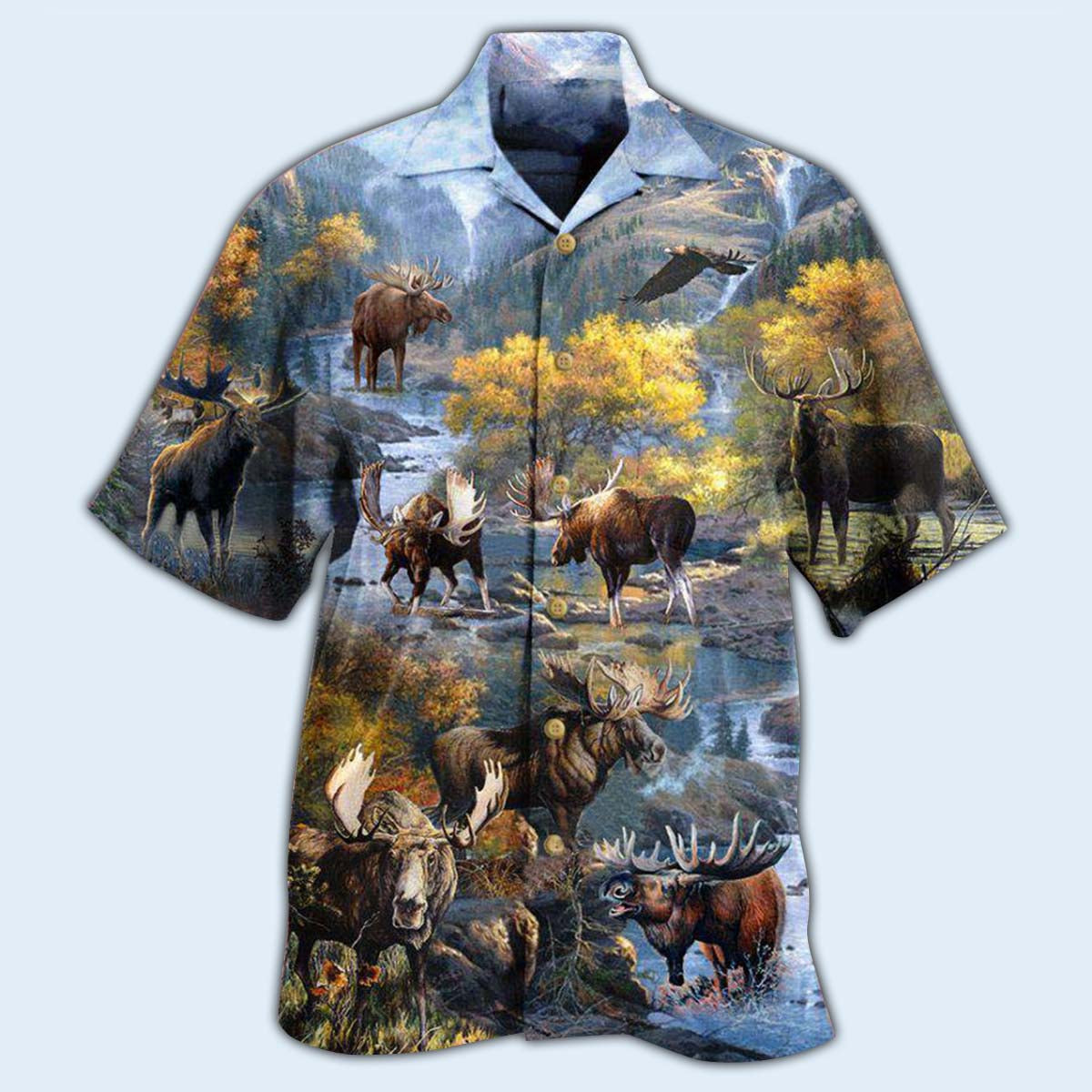 Moose Make Me Happy Everyday - Hawaiian Shirt - Reefox