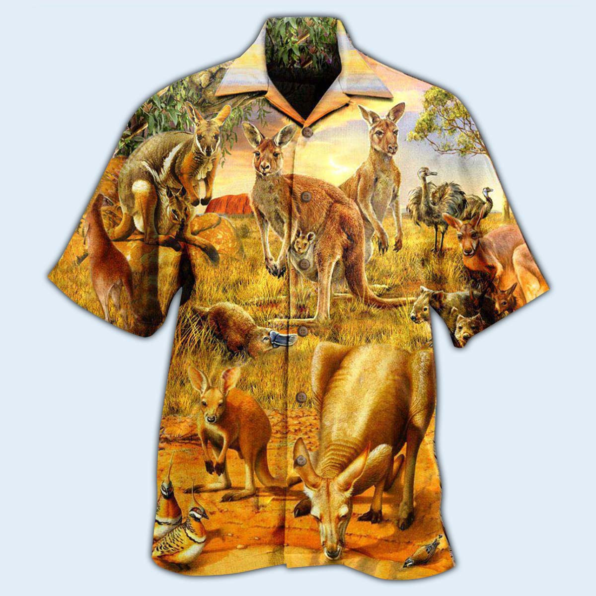 Kangaroo Animals My Spirit Animal Is A Cute Kangaroo - Hawaiian Shirt - Reefox