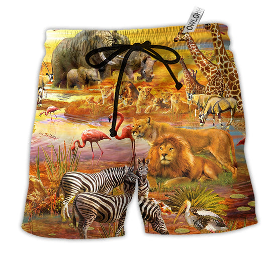 Beach Short / Adults / S Animal Proctect Wildlife Protect The Future - Beach Short Reefox - Owls Matrix LTD