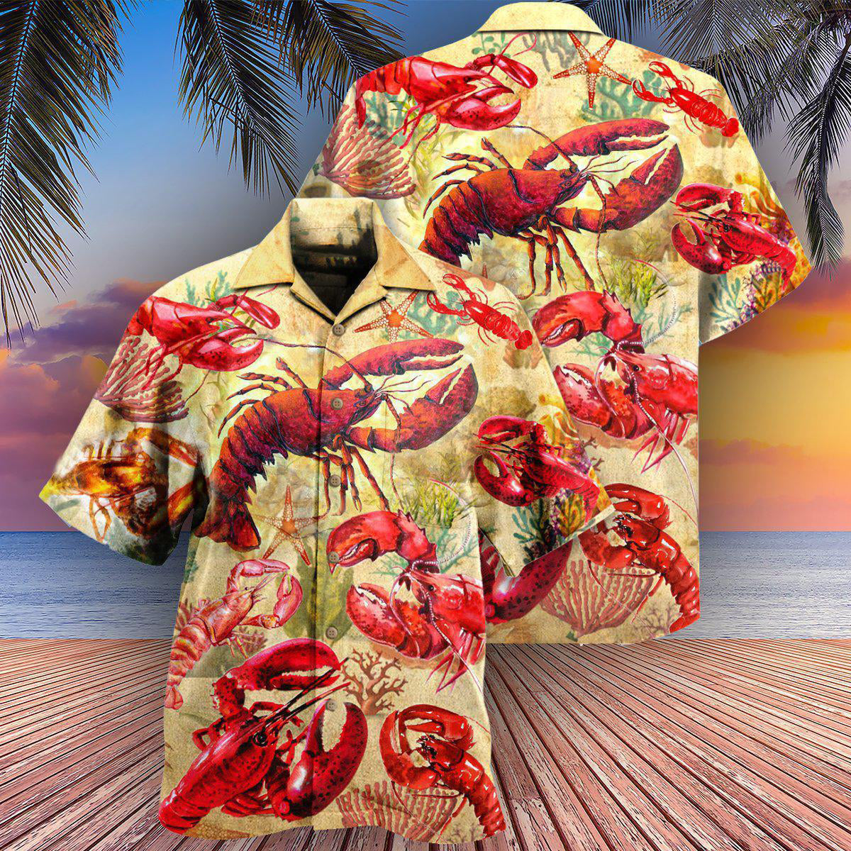 Shrimp Animals Red In The Ocean - Hawaiian Shirt - Reefox