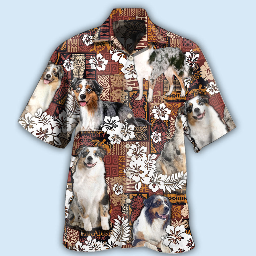 Australian Shepherd Dog Vintage Lover Tropical Style - Hawaiian Shirt - Reefox