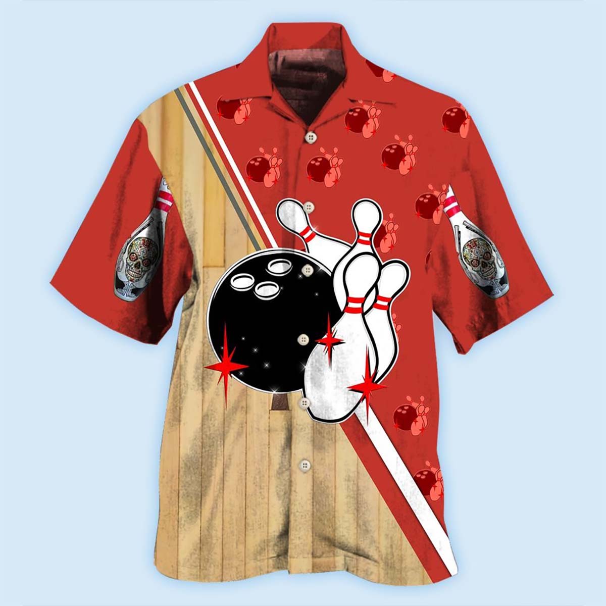 Bowling Awesome Ball Skull - Hawaiian Shirt - Reefox