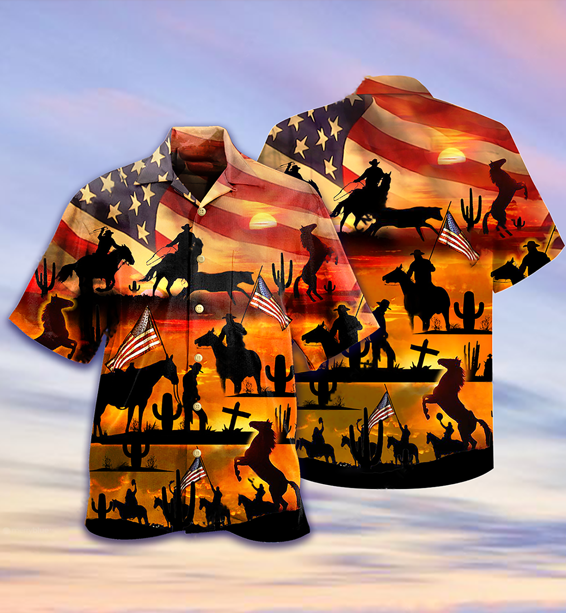 Cowboy American Love Life Sunset - Hawaiian Shirt - Reefox
