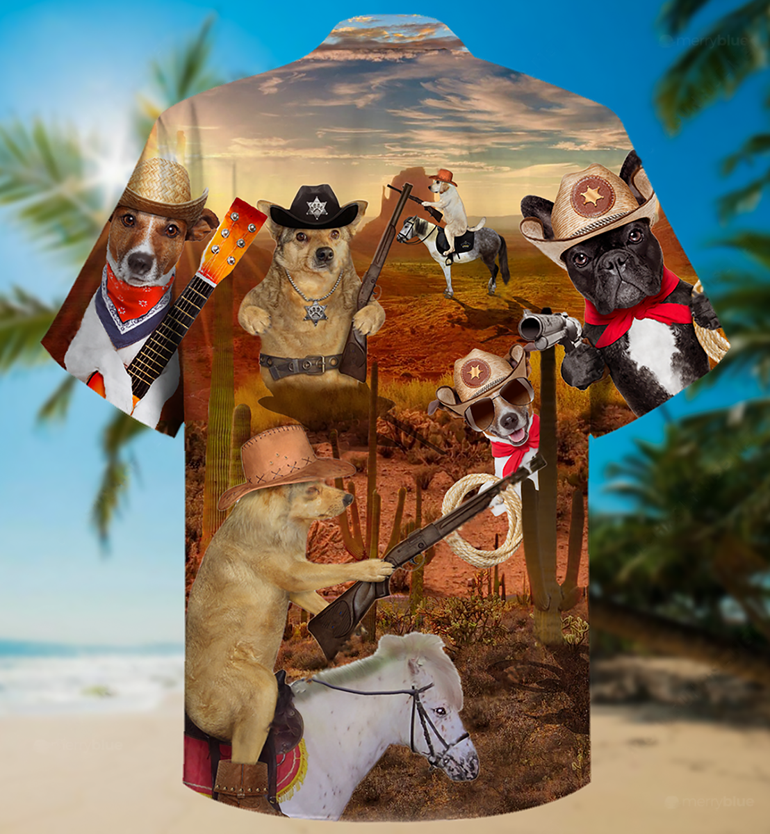 Cowboy Dog Love Life Funny - Hawaiian Shirt - Reefox