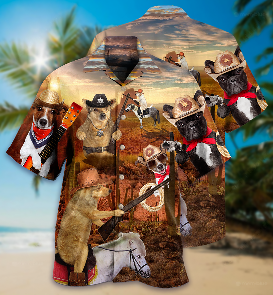 Cowboy Dog Love Life Funny - Hawaiian Shirt - Reefox