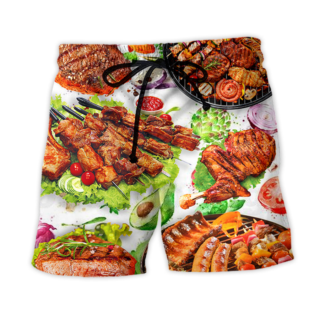 Beach Short / Adults / S BBQ Delicious Meat Cool Style - Beach Short - Owls Matrix LTD
