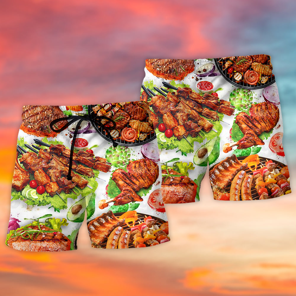 BBQ Delicious Meat Cool Style - Beach Short - Owls Matrix LTD