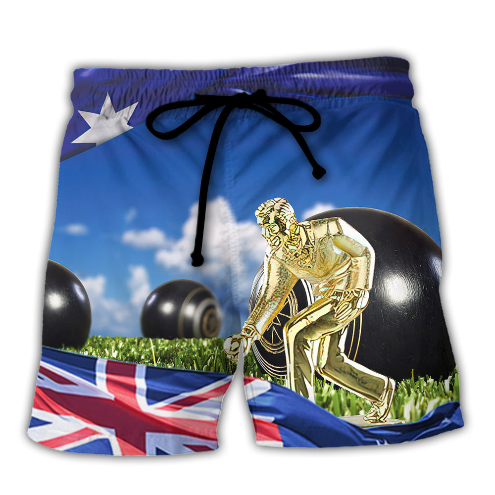 Lawn Bowling The Flag Fly With Wind In Australia - Beach Short Reefox - Owls Matrix LTD