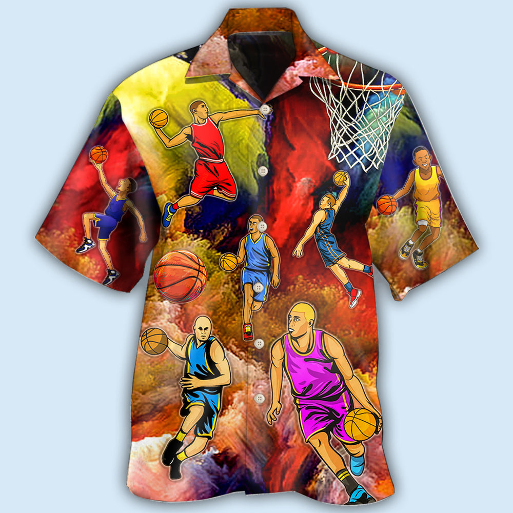 Basketball Style Colorful - Hawaiian Shirt - Reefox