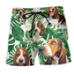 Beach Short / Adults / S Basset Hound Dog Tropical Leaf - Beach Short - Owls Matrix LTD