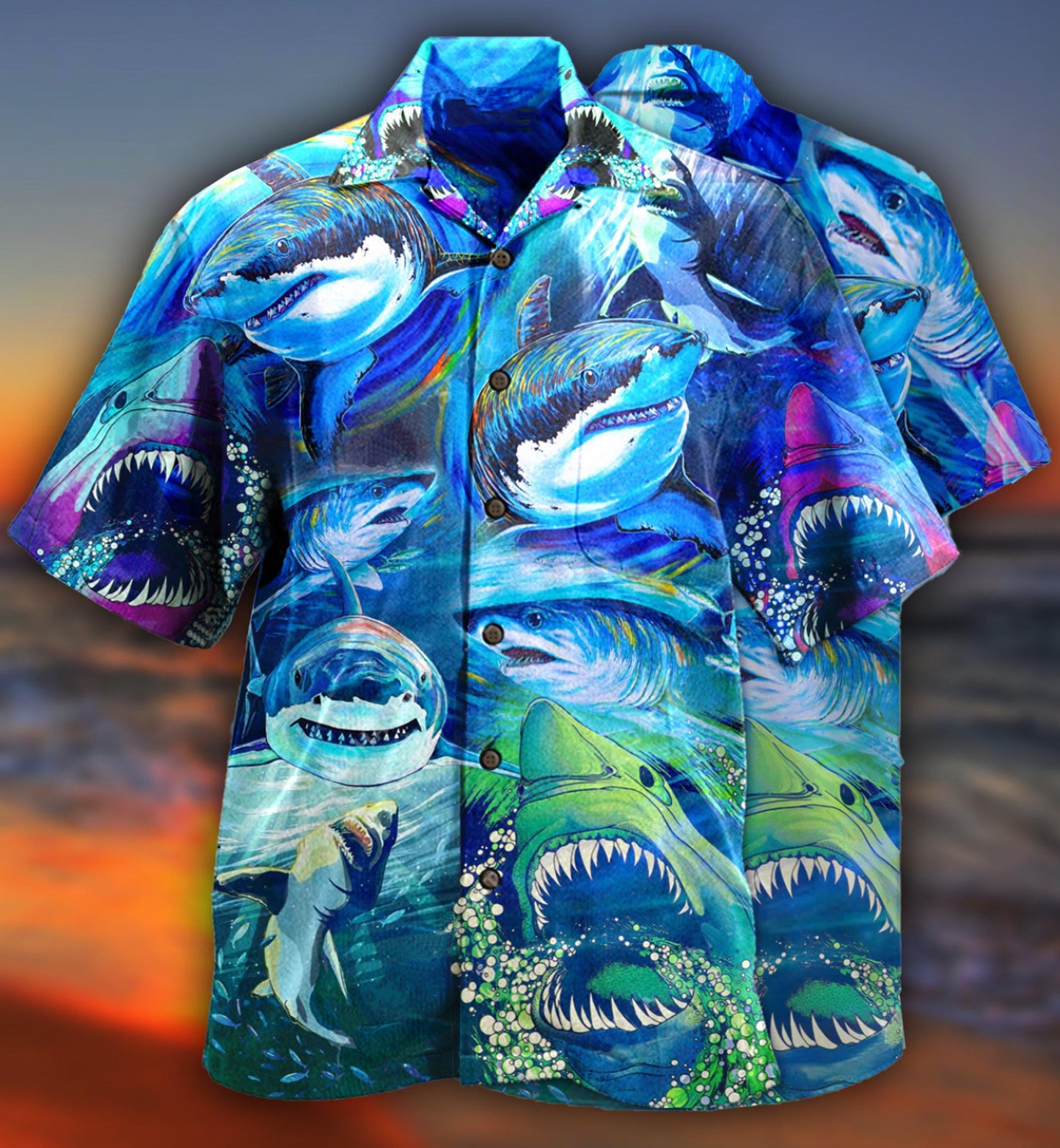 Shark Be A Shark Blue Ocean - Hawaiian Shirt - Reefox