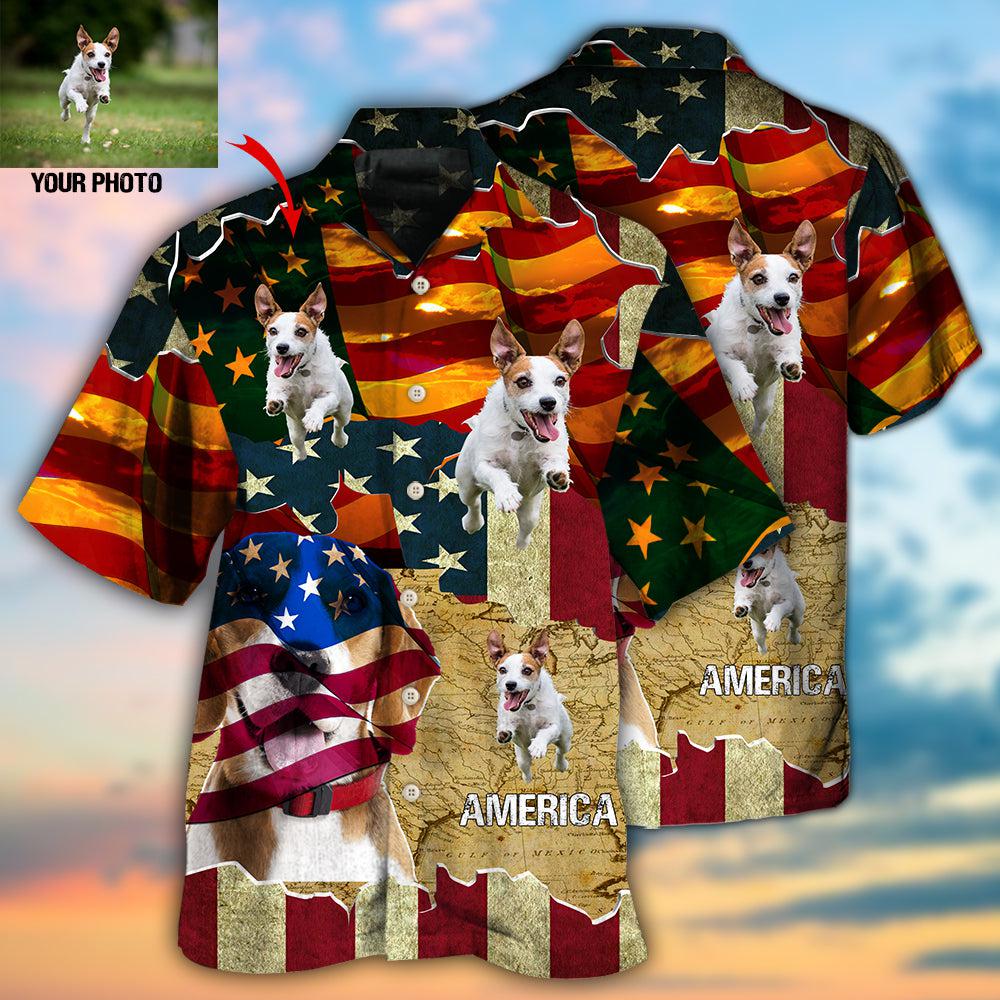 Beagle America Sunset Style Custom Photo - Hawaiian Shirt - Reefox