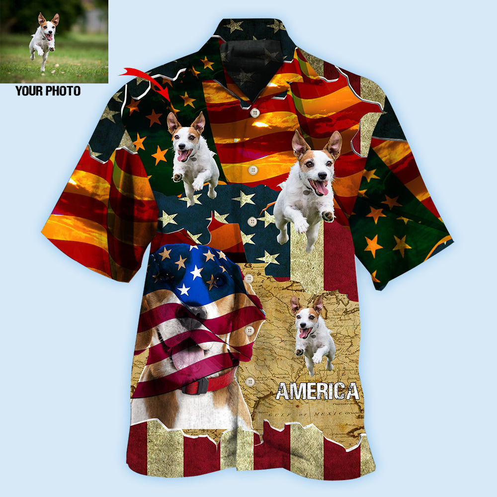 Beagle America Sunset Style Custom Photo - Hawaiian Shirt - Reefox
