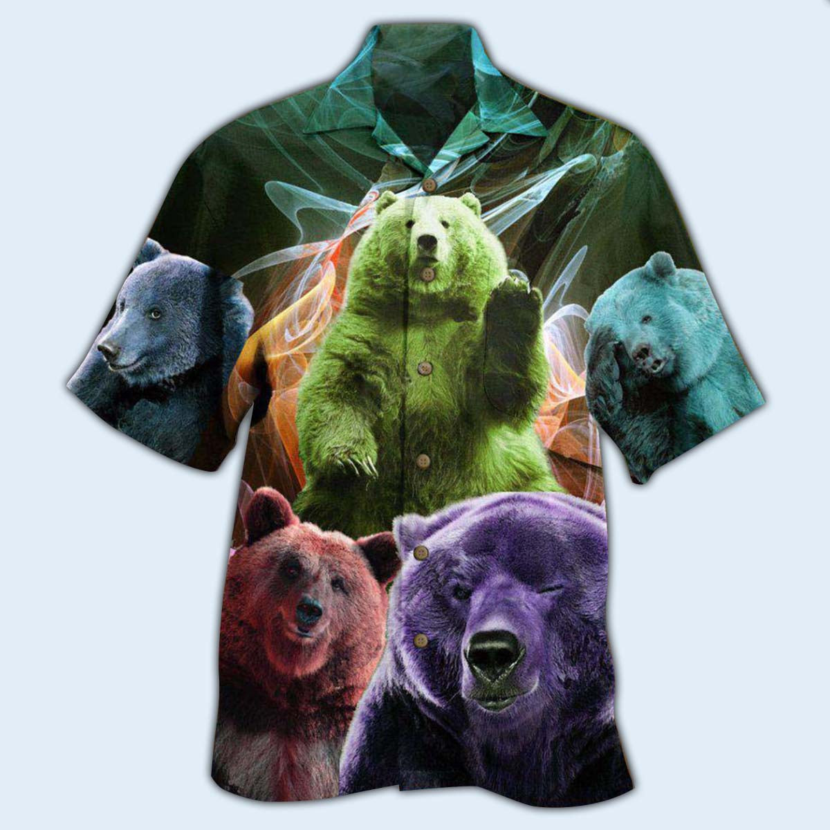 Bear Love Ligh Neon - Hawaiian Shirt - Reefox