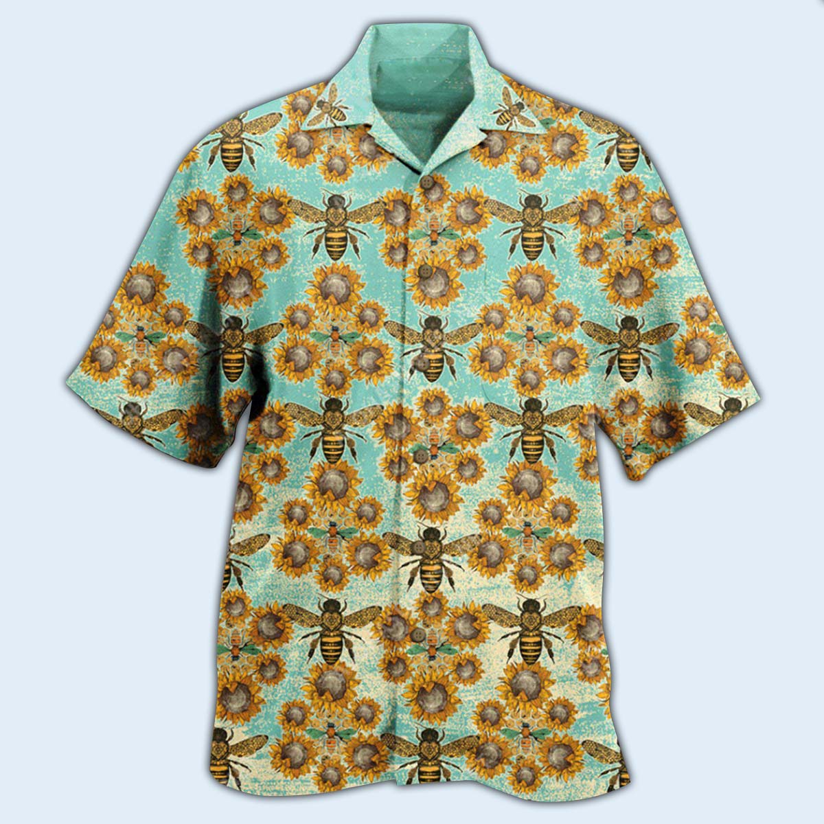 Bee Loves Sunflowers - Hawaiian Shirt - Reefox