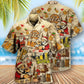 Beer Drinking Beer With Santa Claus - Hawaiian Shirt - Reefox