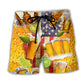 Beach Short / Adults / S Beer Independence Day America - Beach Short Reefox - Owls Matrix LTD