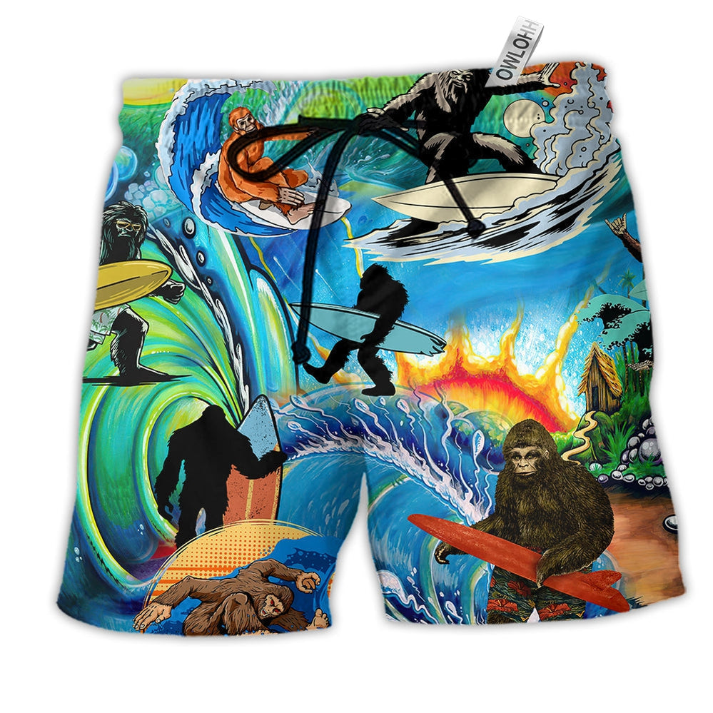 Beach Short / Adults / S Bigfoot Cool Surfing Style - Beach Short Reefox - Owls Matrix LTD