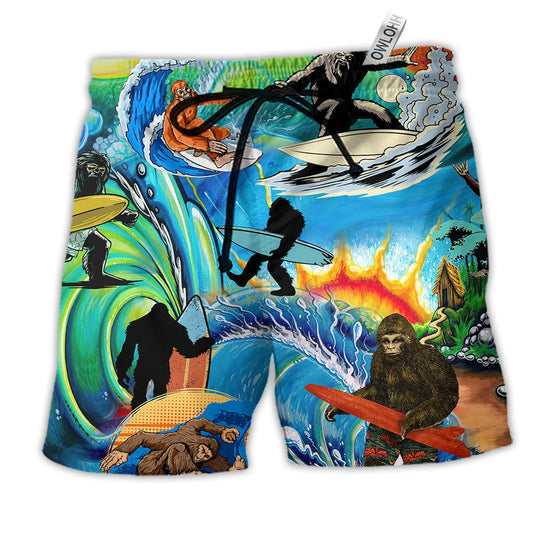 Beach Short / Adults / S Bigfoot Cool Surfing Style - Beach Short Reefox - Owls Matrix LTD