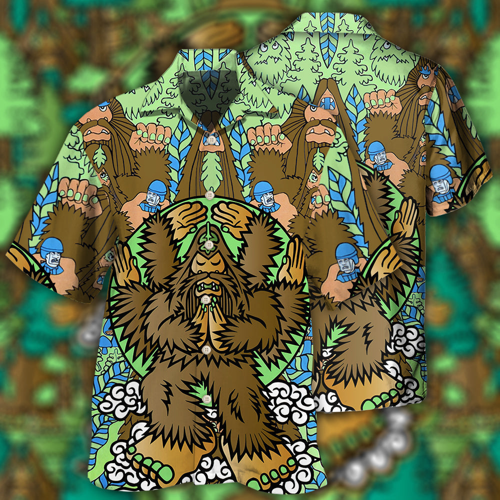 Bigfoot Funny Art Style - Hawaiian Shirt - Reefox