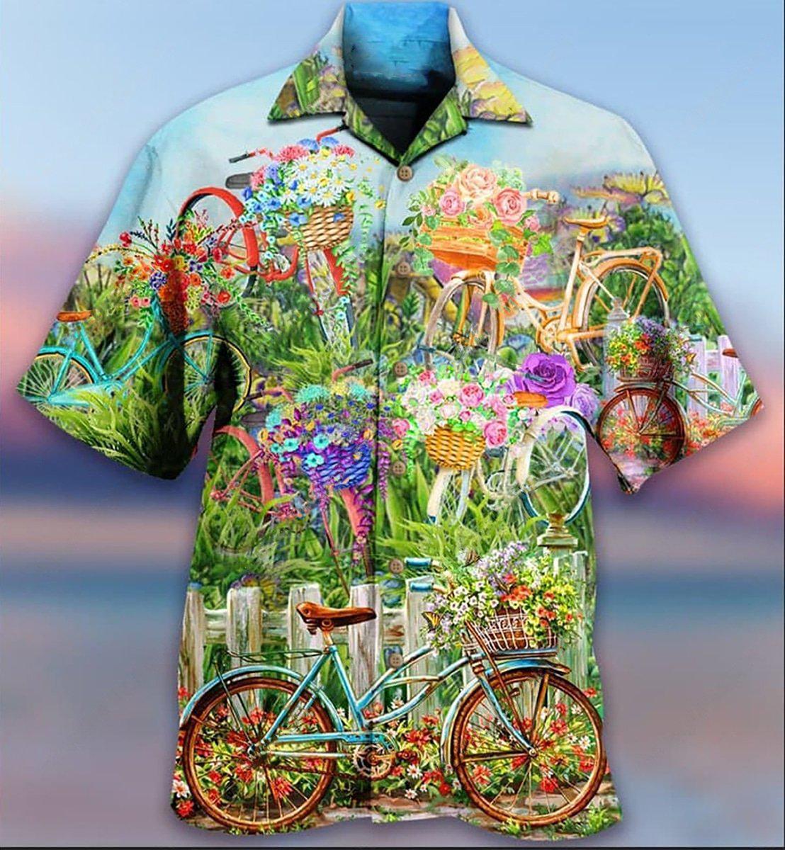 Bike Love Flowers So Much - Hawaiian Shirt - Reefox
