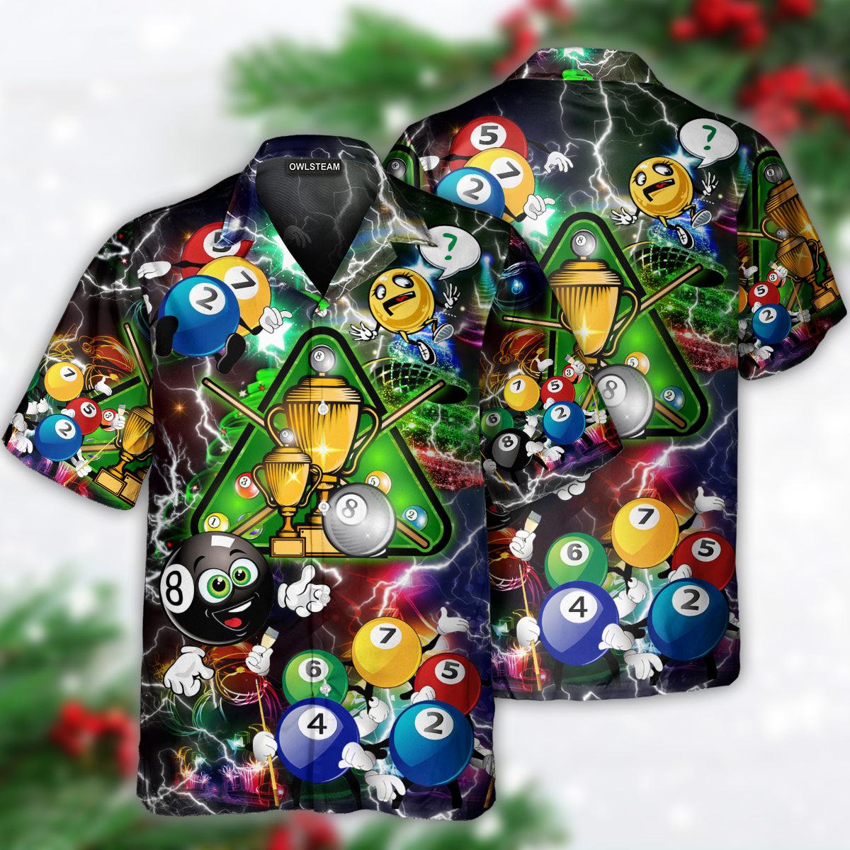 Billiard Lover Lightning Merry Christmas - Hawaiian Shirt - Reefox