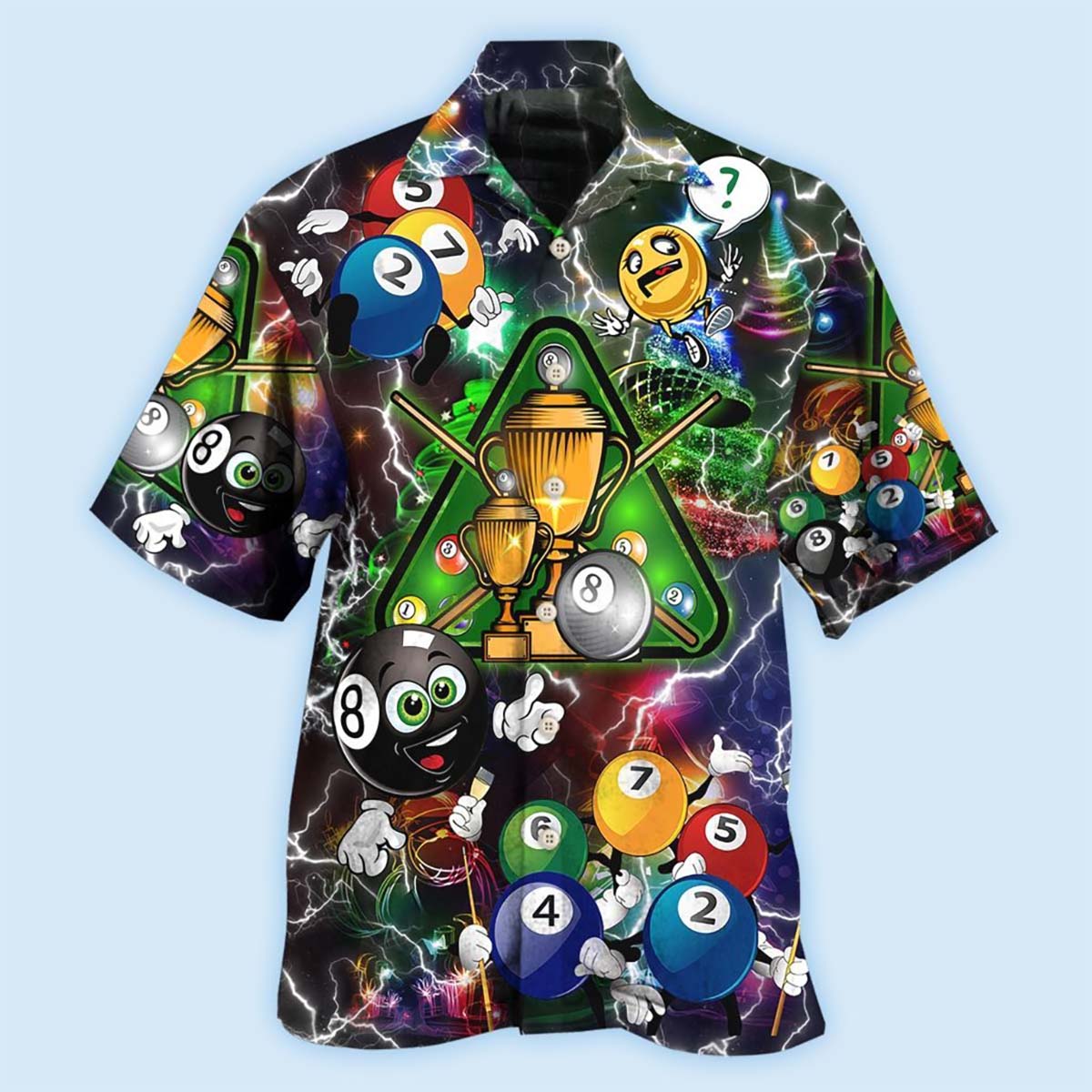 Billiard Lover Lightning Merry Christmas - Hawaiian Shirt - Reefox