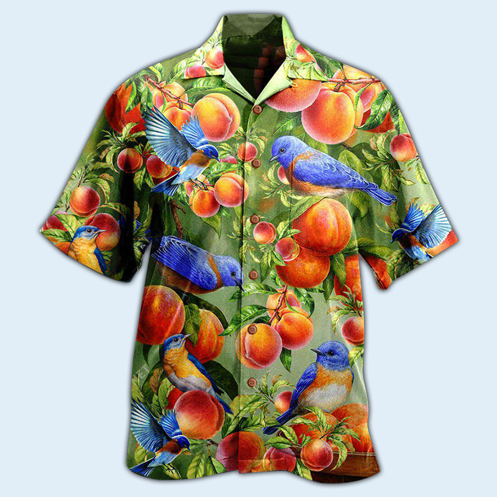 Robin Bird Something Peach Blue - Hawaiian Shirt - Reefox