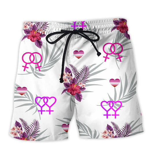 Beach Short / Adults / S LGBT Bisexual Tropical Leaf - Beach Short Reefox - Owls Matrix LTD
