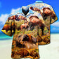 Bison Animals Bison In Wild Battle To Live - Hawaiian Shirt - Reefox