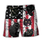 Beach Short / Adults / S Black Cat Independence Day - Beach Short Reefox - Owls Matrix LTD