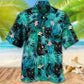Black Cat Lover Tropical Leaf - Hawaiian Shirt - Reefox